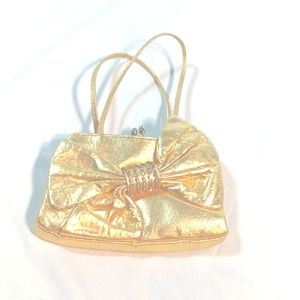 Vintage Gold Leather Bebe Clutch